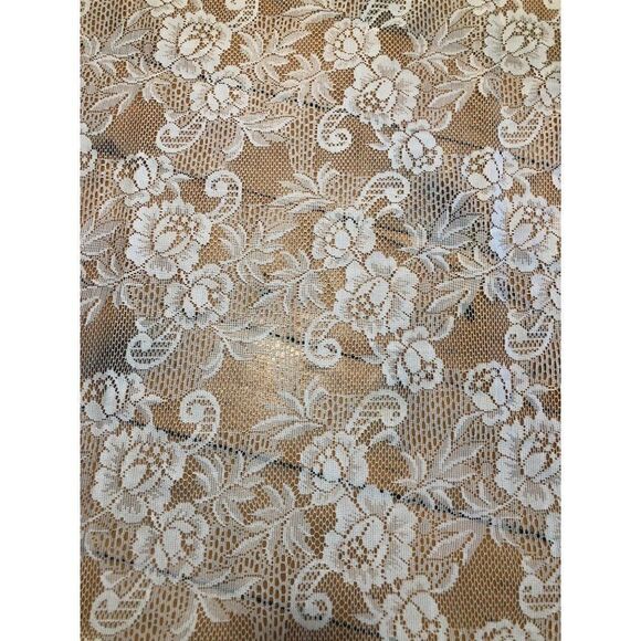 Vintage Lace Window Panel Curtain Floral Rose 66” w x 88” l - Picture 2 of 2